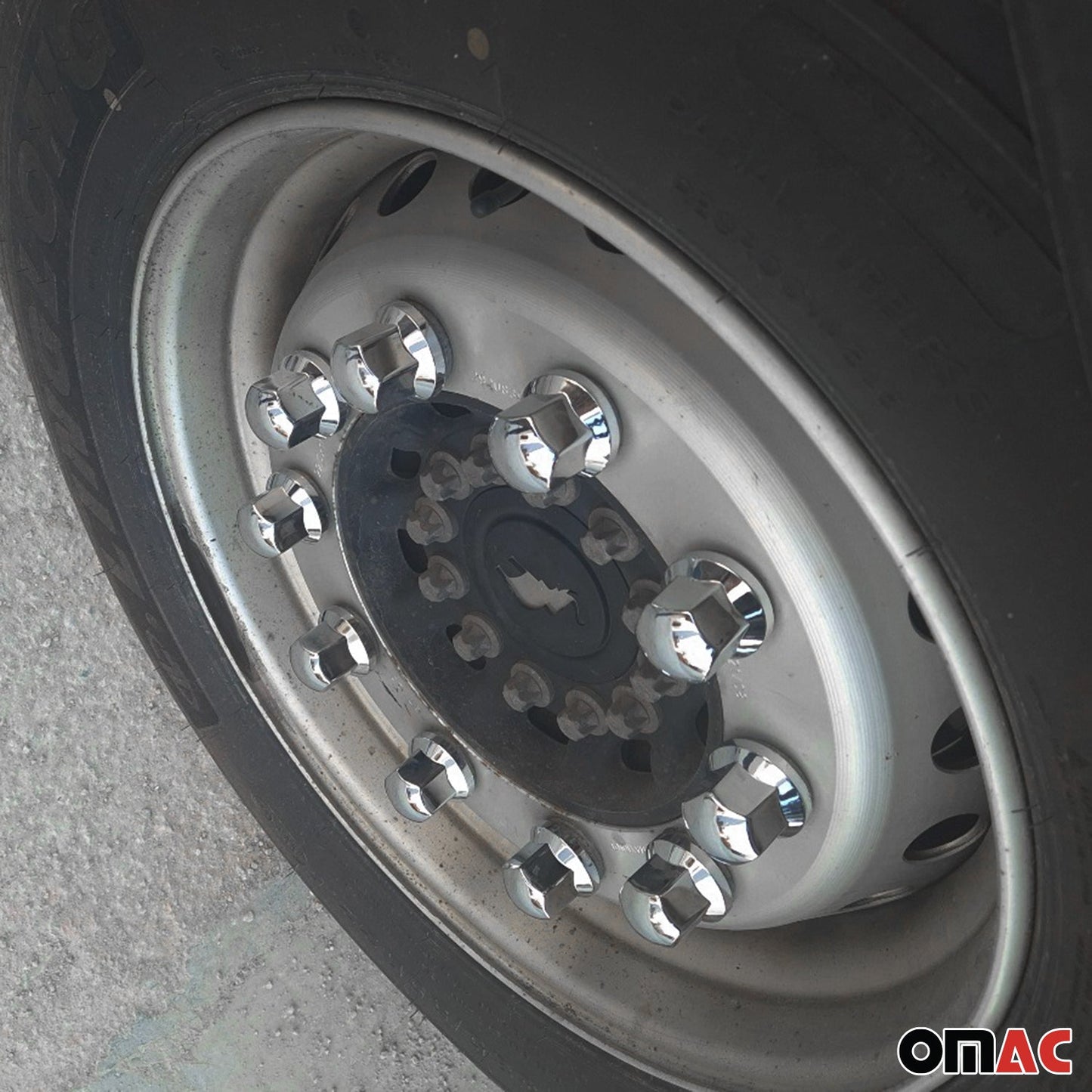 40x Glänzend Chrom Radmutterkappen Schutz Ø33mm für hohe Schrauben / LKW