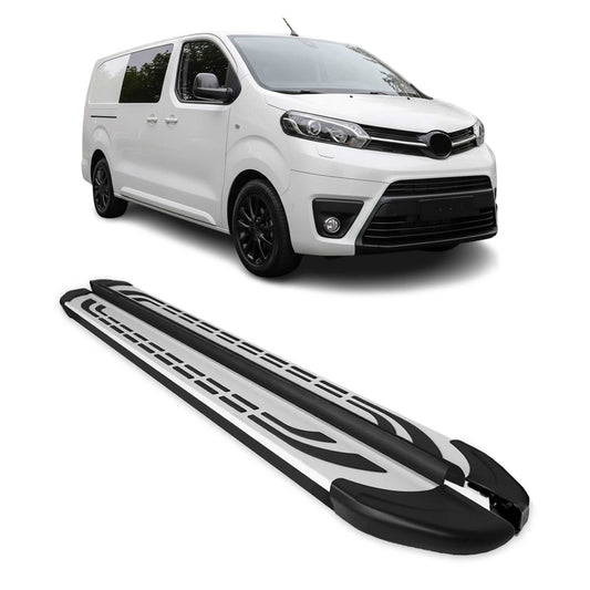 Trittbretter Seitenschweller für Toyota Proace 2016-2025 L2 L3 Alu Schwarz