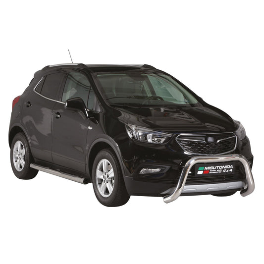 Bară de protecție/buton față pentru Opel Mokka X 2016-2019 ø76mm oțel argintiu protecție