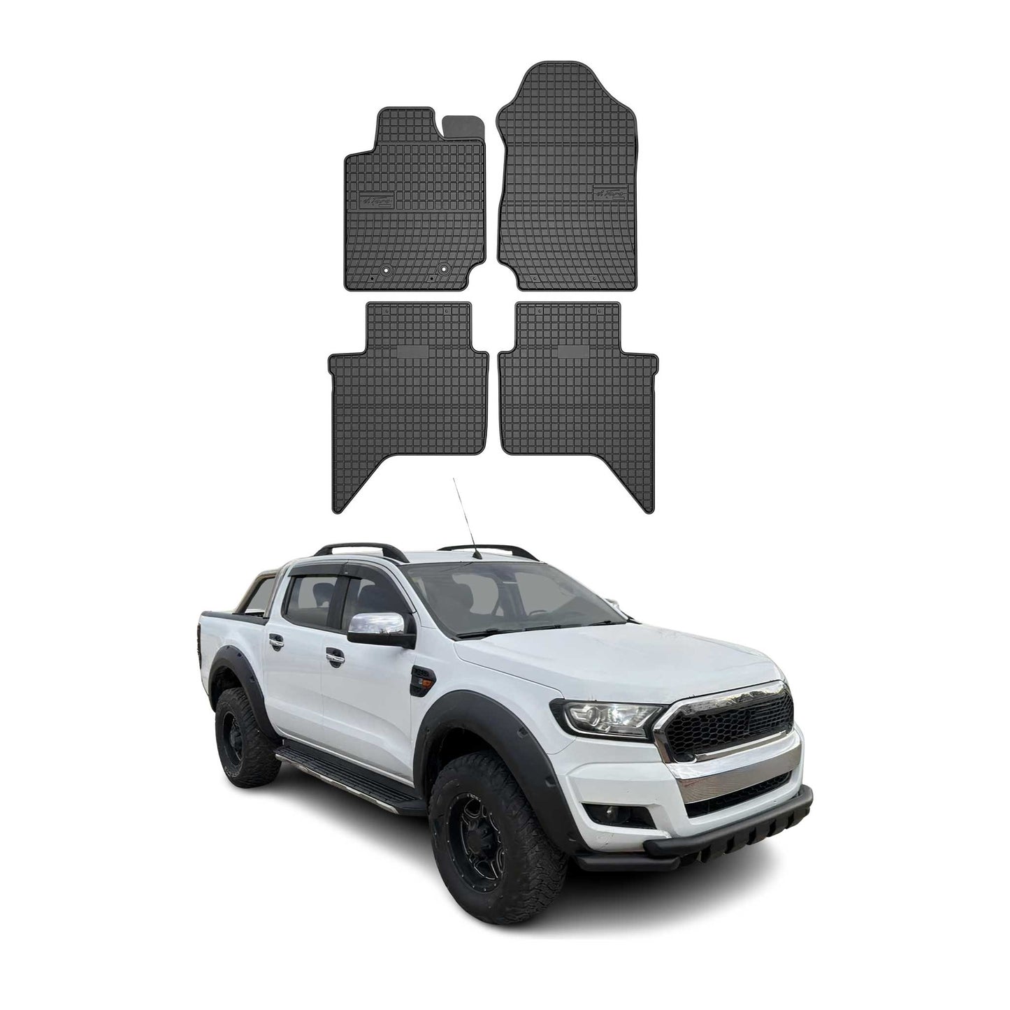 2015-2022 Ford Ranger DoubleCab Fußmatten Gummi Schwarz 4tlg