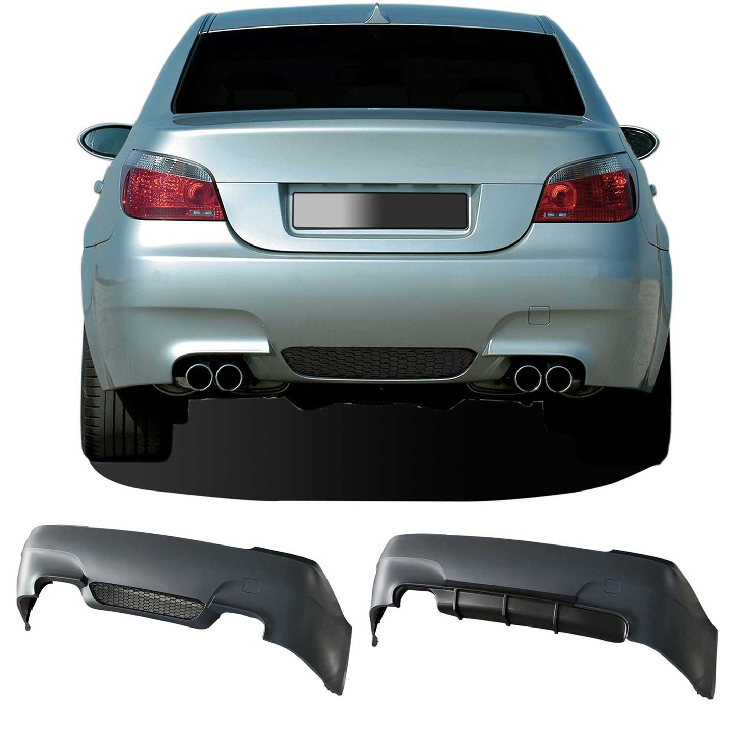 JOM Heckstoßstange für BMW E60 2003-2010 Schwarz 4tlg