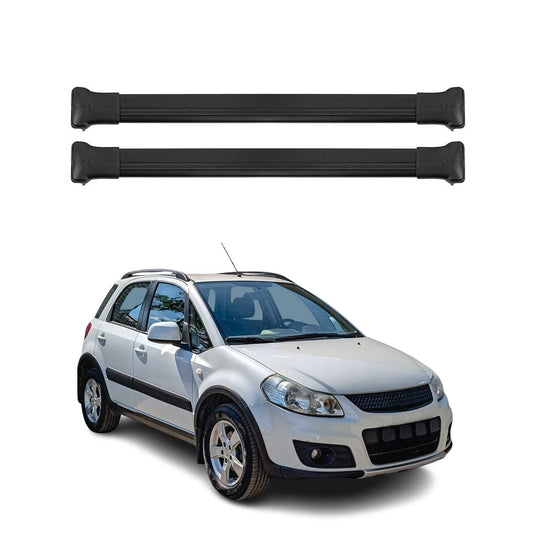Portbagaj de plafon pentru Suzuki SX4 2006-2013 75kg aluminiu negru 2 buc