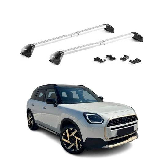Portbagaj de plafon pentru Mini Countryman U25 2024-2025 100kg aluminiu argintiu 2x ABE