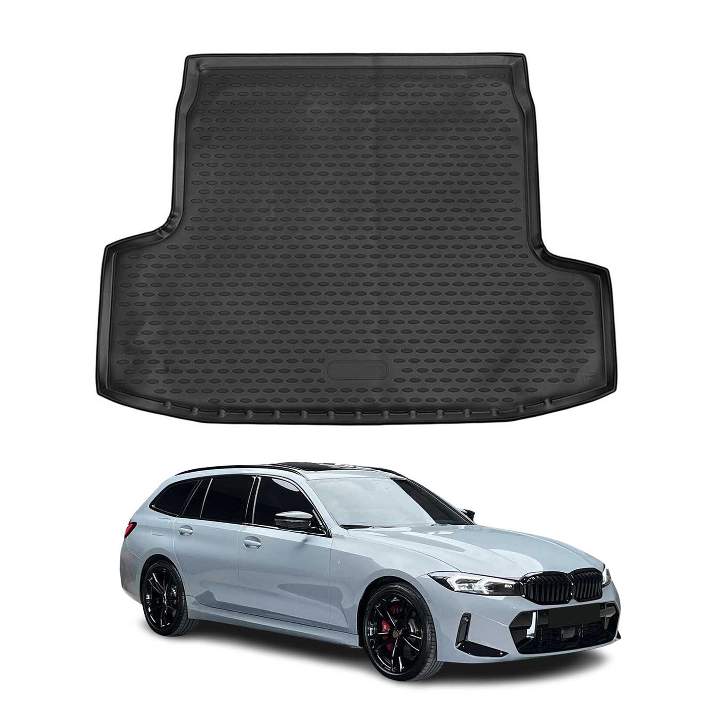 Covoraș portbagaj/tapițerie portbagaj pentru BMW Seria 3 G21 Touring 2019-2024, cauciuc, negru