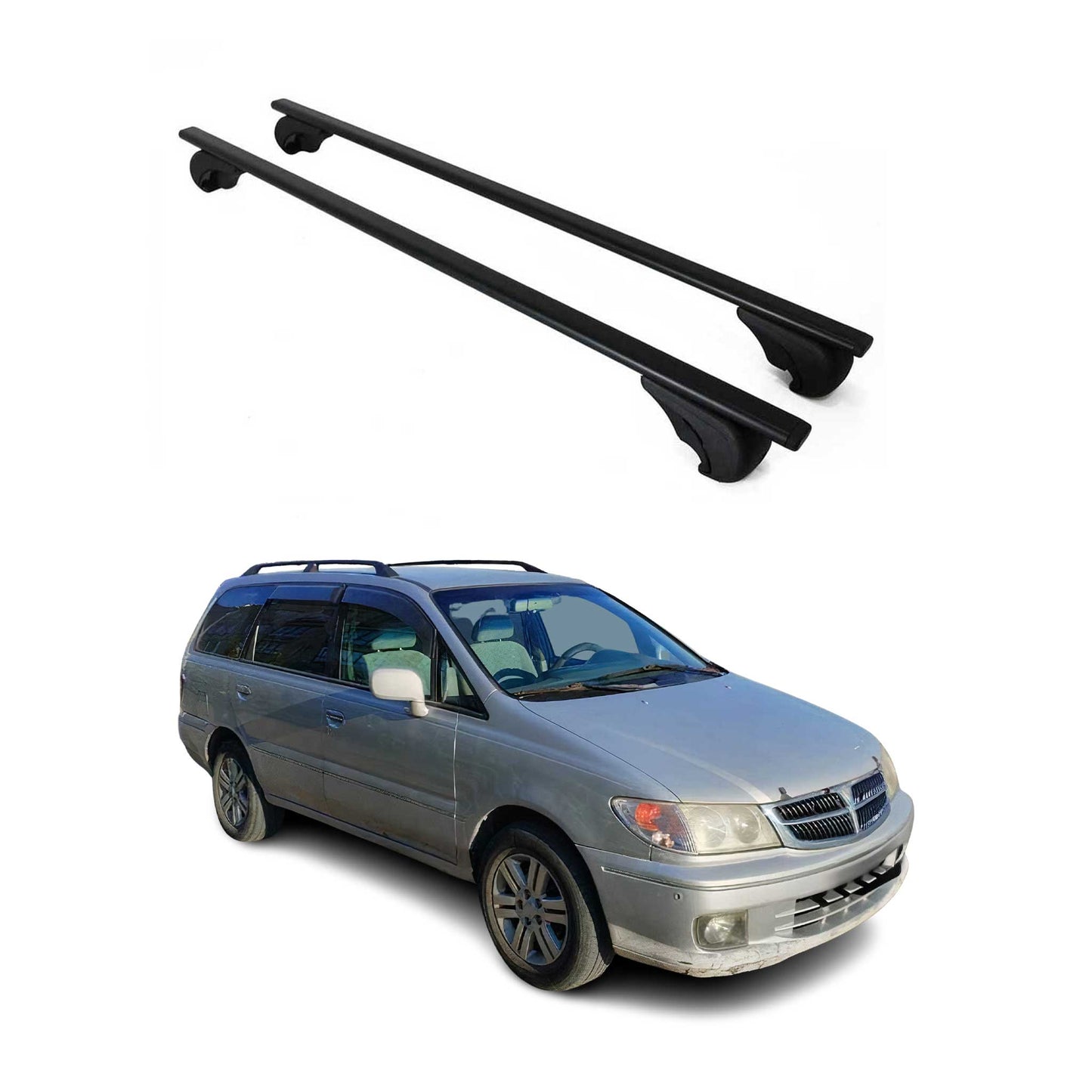 Portbagaj de plafon pentru Nissan Presage 1998-2009 75kg, negru metalic, 2 buc.