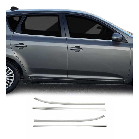 Benzi decorative/ornamente geamuri pentru Kia Ceed Variant 2009-2012, oțel inoxidabil, set 4 piese