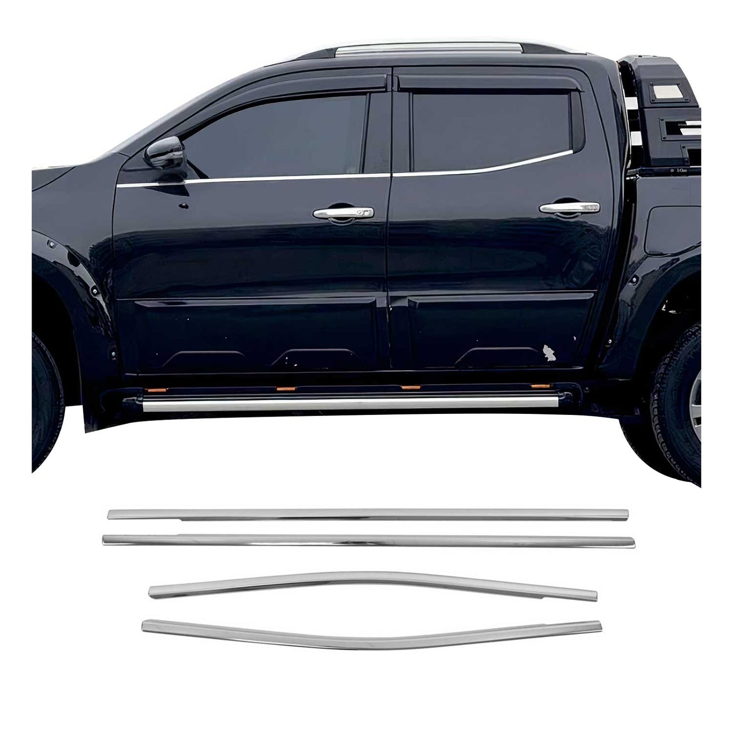 Fensterleisten Zierleisten für Mercedes X Klasse 2017-2020 Edelstahl Chrom 4tlg