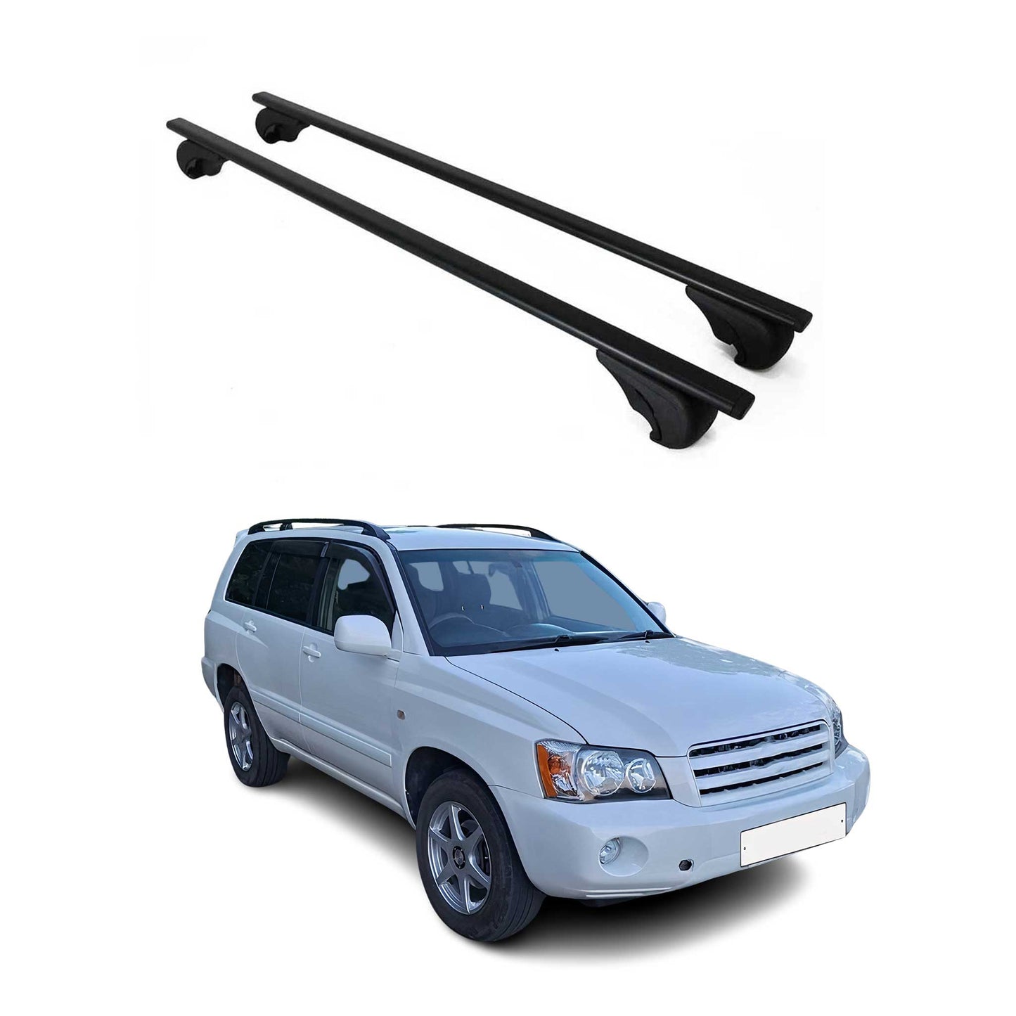 Portbagaj de plafon pentru Toyota Kluger 2000-2013 75kg, negru metalic, 2 buc.