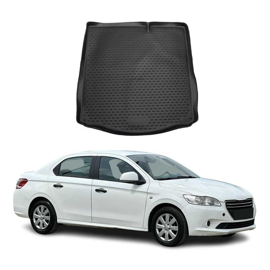 Kofferraummatte Kofferraumwanne für Peugeot 301 2013-2020 Gummi TPE Schwarz