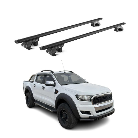 Dachträger Grundtäger für Ford Ranger 2011-2025 4 tür 90kg Alu Schwarz 2 tlg ABE