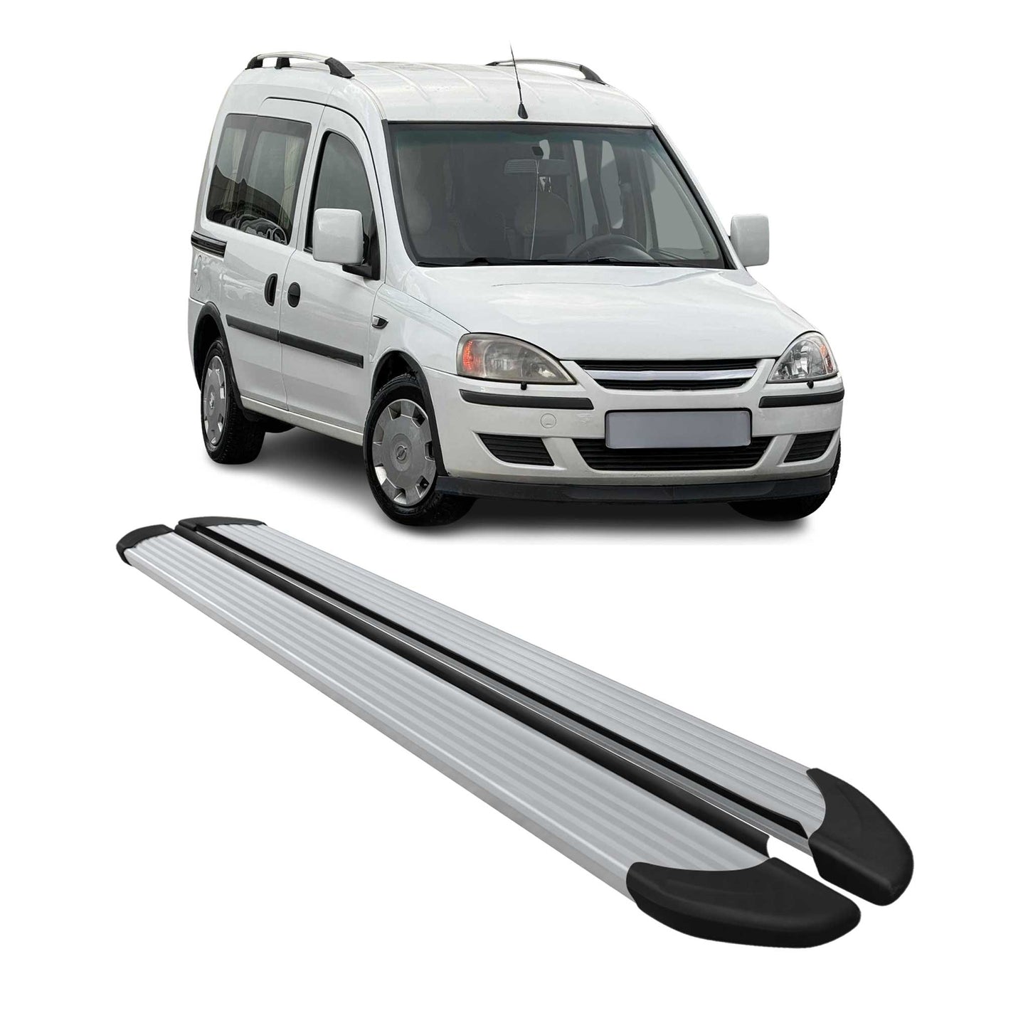 Praguri/praguri laterale pentru Opel Combo 2001-2011, aluminiu, argintiu, 2 bucăți