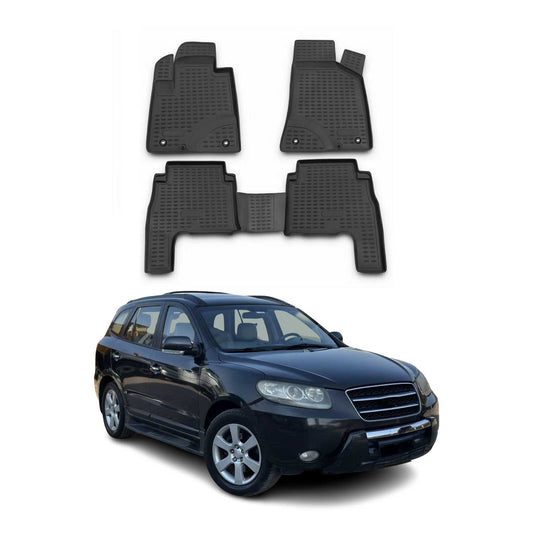 OMAC Gummimatten Fußmatten für Hyundai Santa Fe 2006-2012 TPE Matten Schwarz
