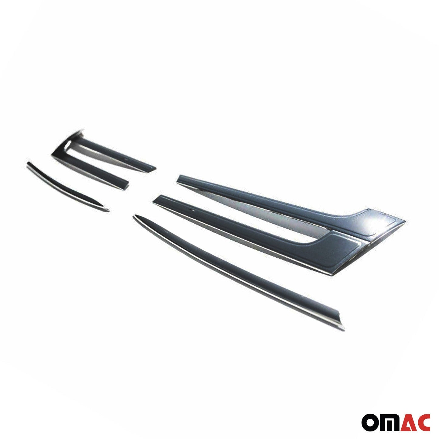 Benzi grilă radiator pentru VW T5 2009-2015, oțel inoxidabil, închise la culoare, set 4 piese