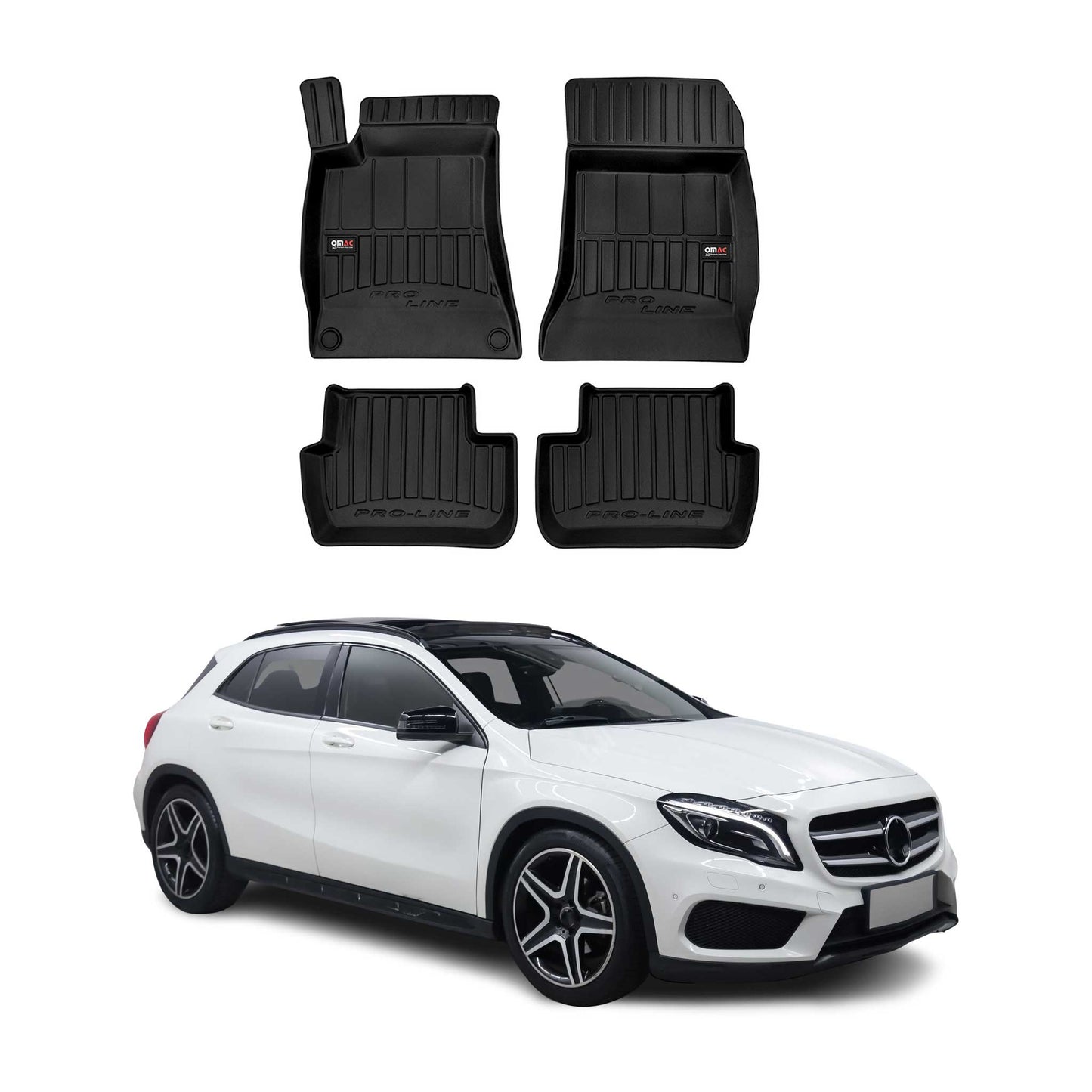 2013-2019 Mercedes GLA X156 Fußmatten TPE Schwarz 4 tlg