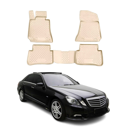 2009-2016 Mercedes W212 Fußmatten TPE Beige 4 tlg