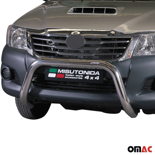 Bară de protecție/buton față pentru Toyota Hilux 2011-2015, ø76mm, oțel, argintiu, protecție