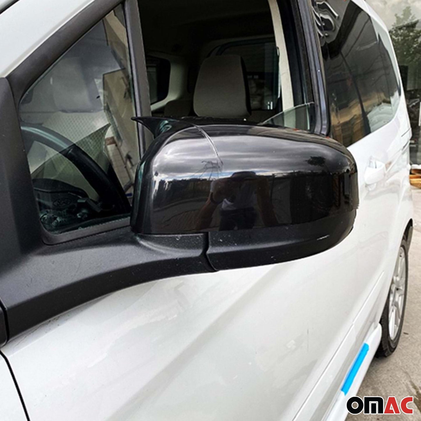 Osłony lusterek, nakładki na lusterka do Forda Tourneo Courier 2014-2018, ABS błyszczący