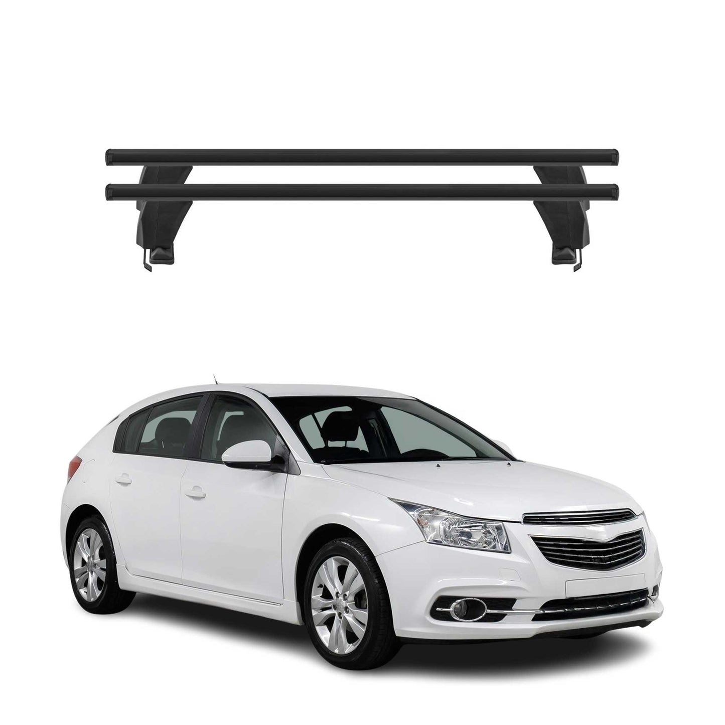 Menabo Dachträger für Chevrolet Cruze 2009-2016 Schrägheck 50kg Alu Schwarz 2x