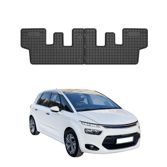 OMAC Gummi Fußmatten für Citroen C4 Picasso 2013-2019 3. Reihe Matten Schwarz 2x