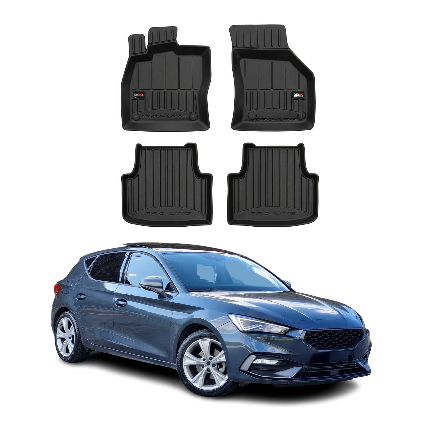Covorașe auto Seat Leon 2020-2025, TPE, negre, 4 buc.