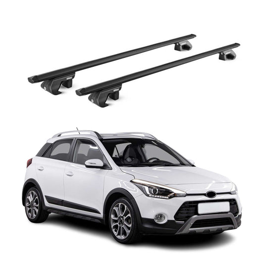 Portbagaj de plafon pentru Hyundai i20 Active GB 2015-2020 90kg aluminiu negru ABE
