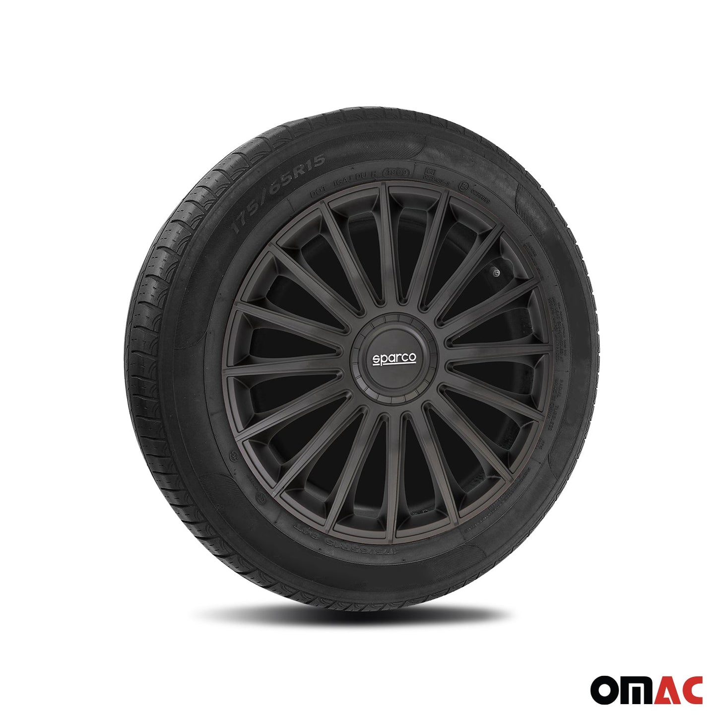 Radkappen Radzierblenden Sparco Treviso 14" Zoll Auto Abdeckung Set Schwarz 4x