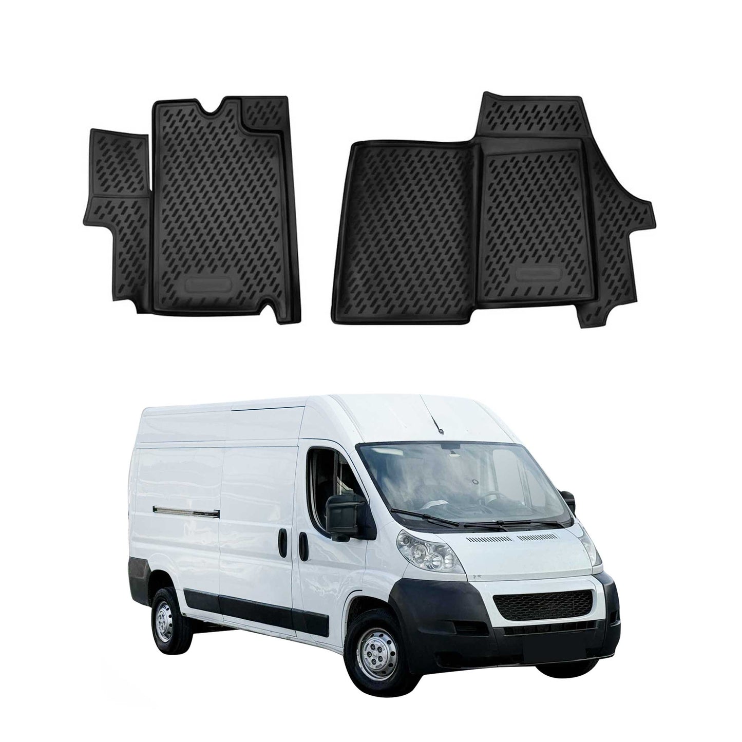 OMAC Gummimatten Fußmatten für Citroen Jumper 2006-2025 TPE Automatte Schwarz 2x