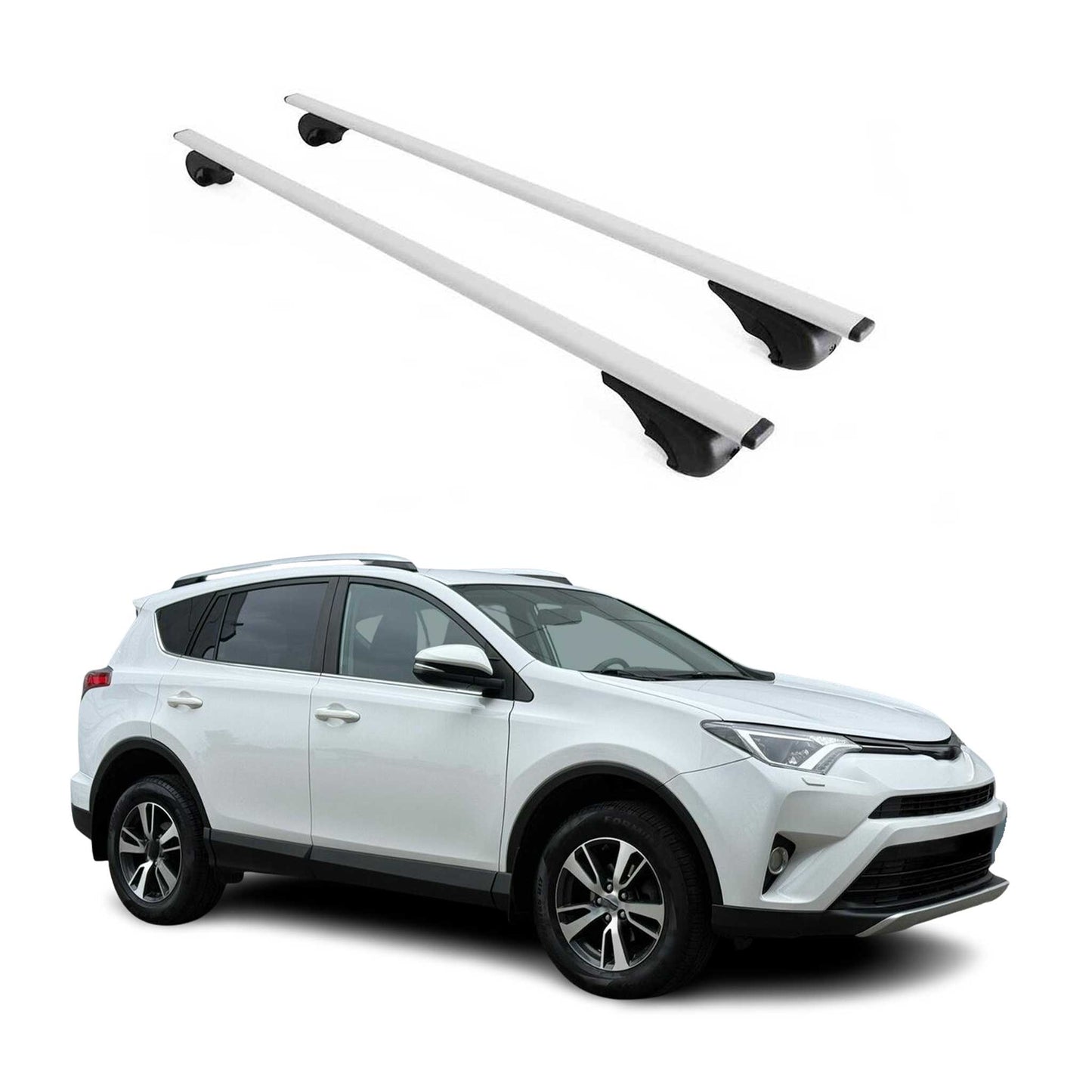 Dachträger Grundtäger für Toyota RAV4 XA40 2015-2018 75kg Metall Silber 2 tlg