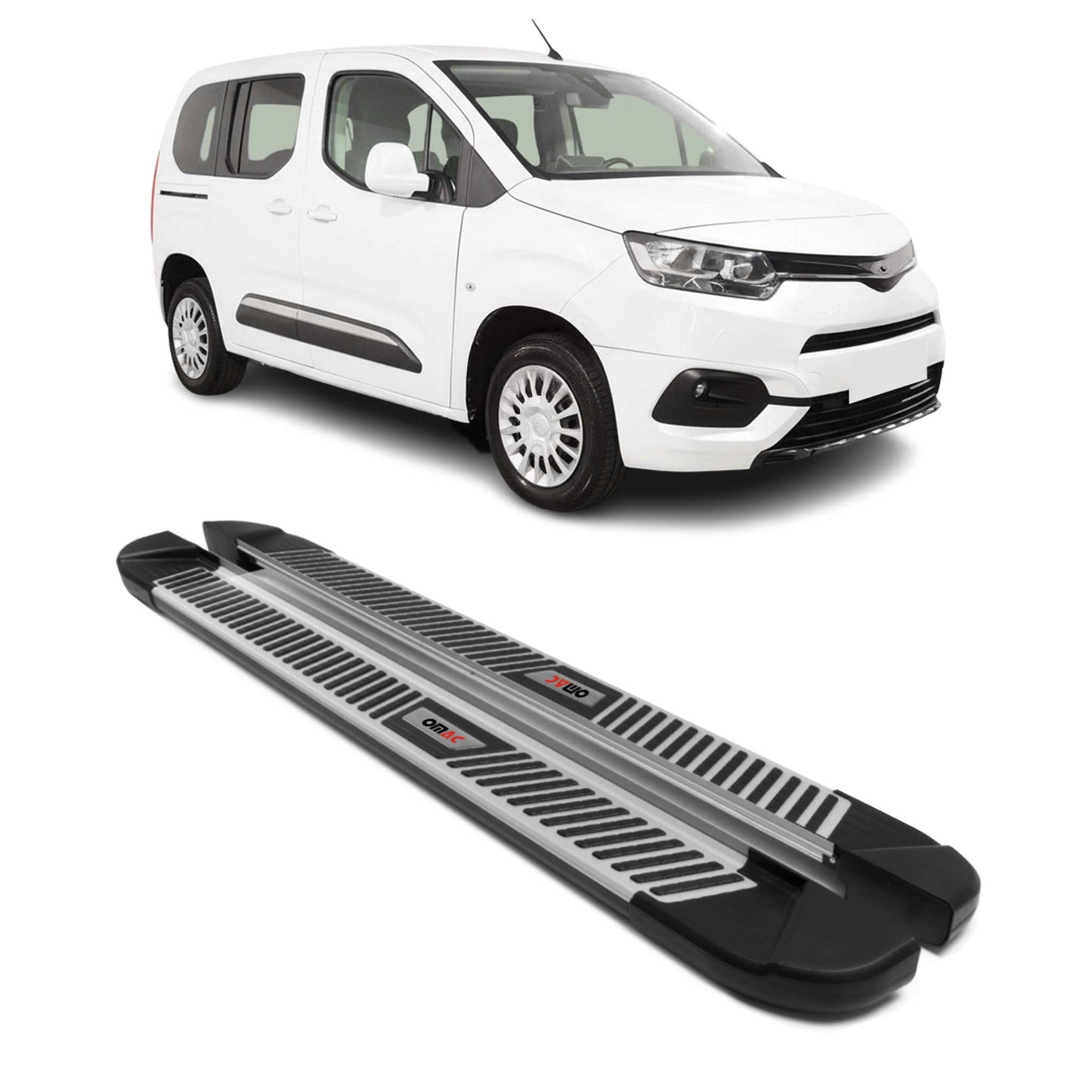 Trittbretter Seitenbretter für Toyota ProaceCity 2019-25 Kombi L1 Kurzer Schwarz