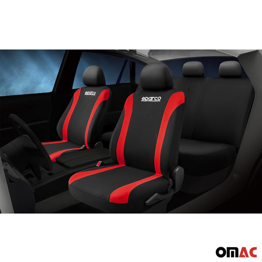 SPARCO Sitzbezüge Schonbezüge Autositzbezüge Universell Schwarz Rot 9 tlg Satz