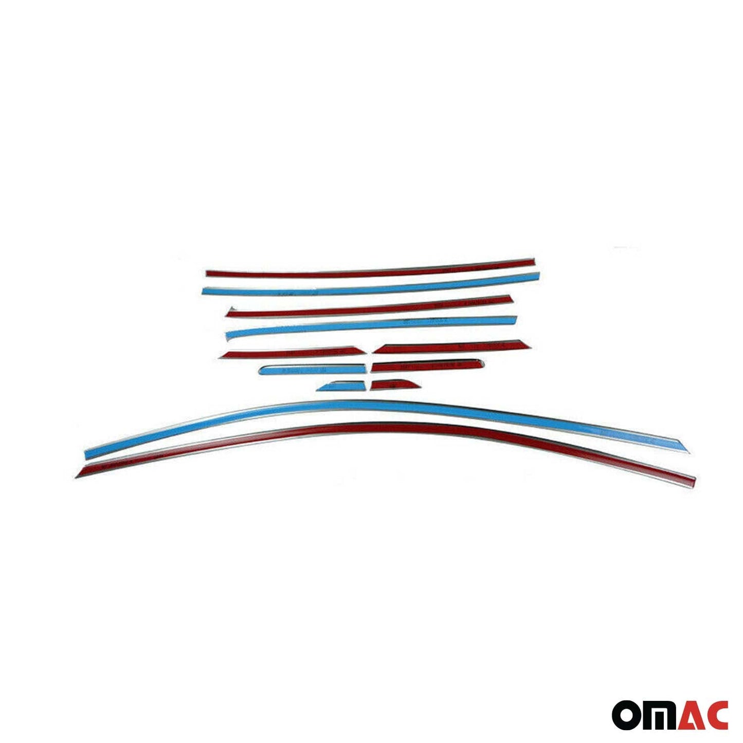 Benzi decorative pentru geamuri Ford Kuga 2013-2019, oțel inoxidabil cromat, 12 bucăți