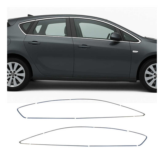 Fensterleisten Zierleisten für Opel Astra J 2010-2015 Schrägheck Edelstahl 12tlg