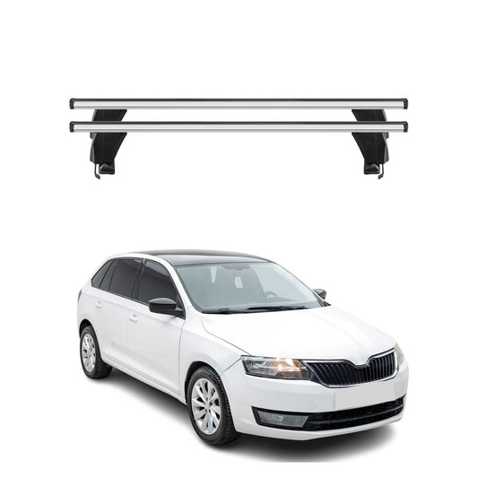 Menabo Dachträger Grundtäger für Skoda Rapid Spaceback 2013-2019 50kg Alu Silber