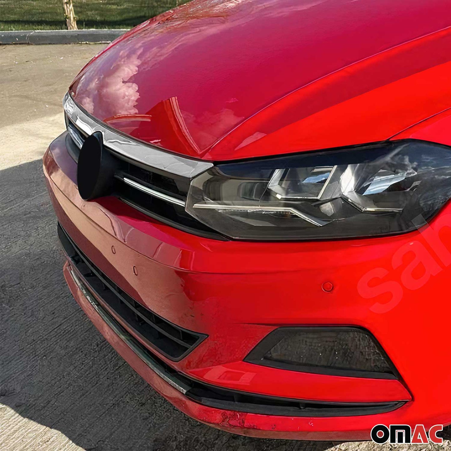 Benzi decorative grilă radiator pentru VW Polo 2017-2021, partea superioară, oțel inoxidabil, argintiu