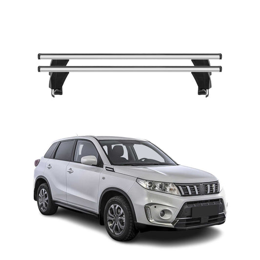 Menabo Dachträger für Suzuki Vitara mk4 2015-2019 Pre-FL 50kg Alu Silber 2x