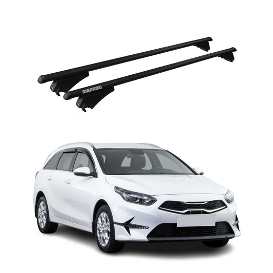 Menabo Grundträger Dachträger für Kia Ceed SportsWagon 2018-2025 ABE Alu Schwarz