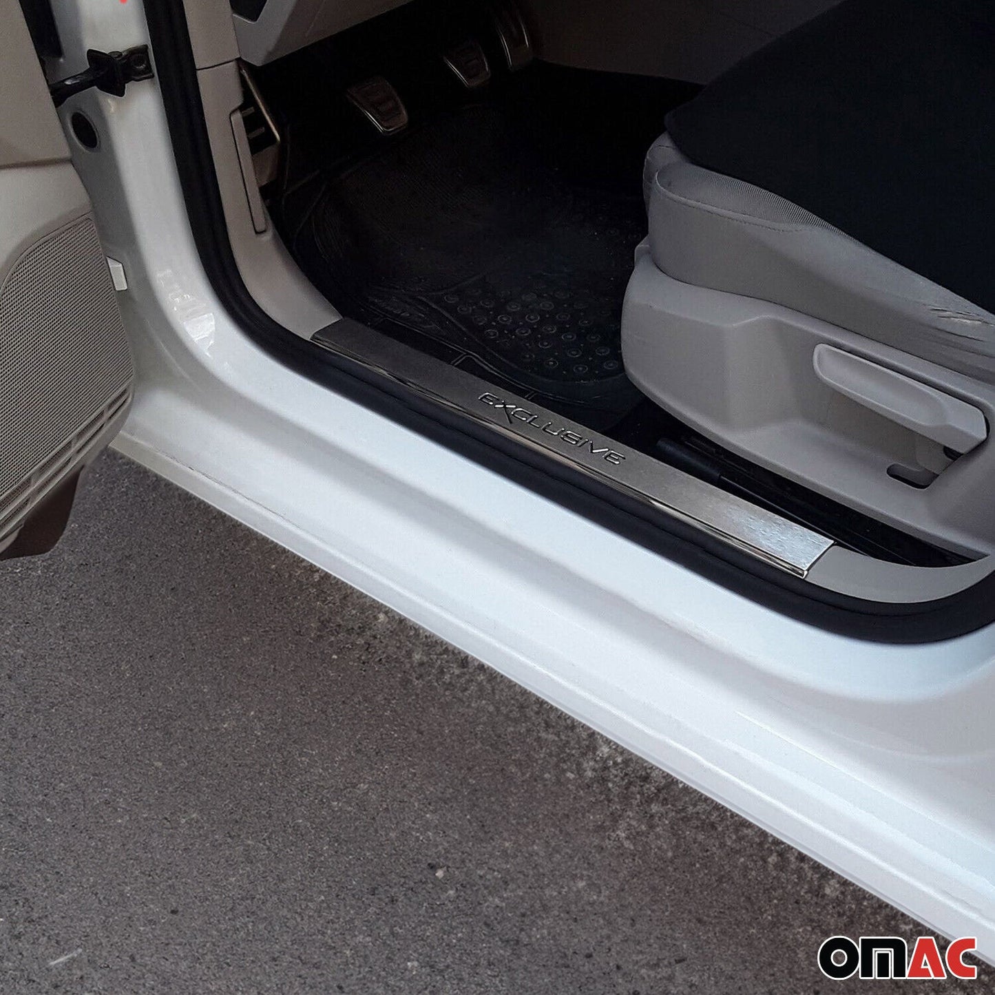 Ornamente prag exclusive pentru VW Golf mk6 2009-2013, oțel inoxidabil, set 2 piese