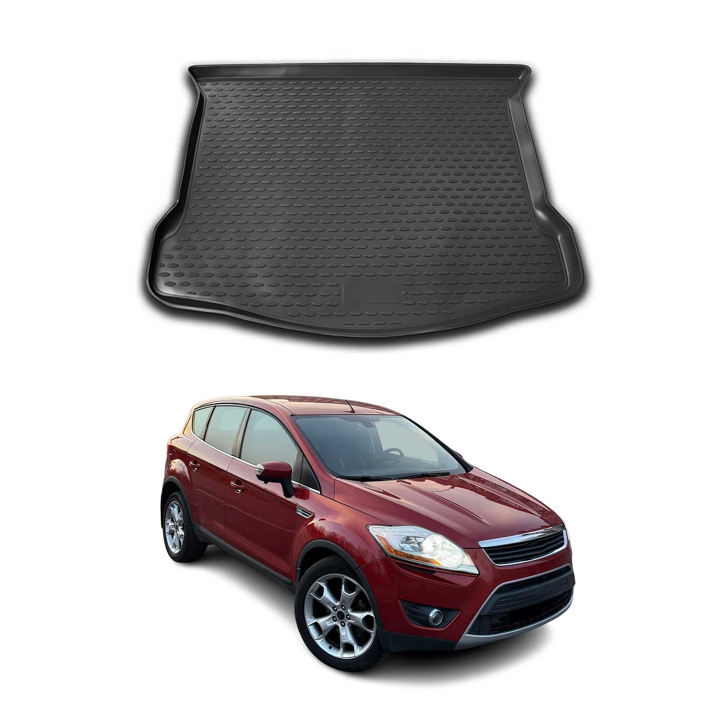 Kofferraummatte Kofferraumwanne für Ford Kuga 2008-2013 Gummi TPE Schwarz