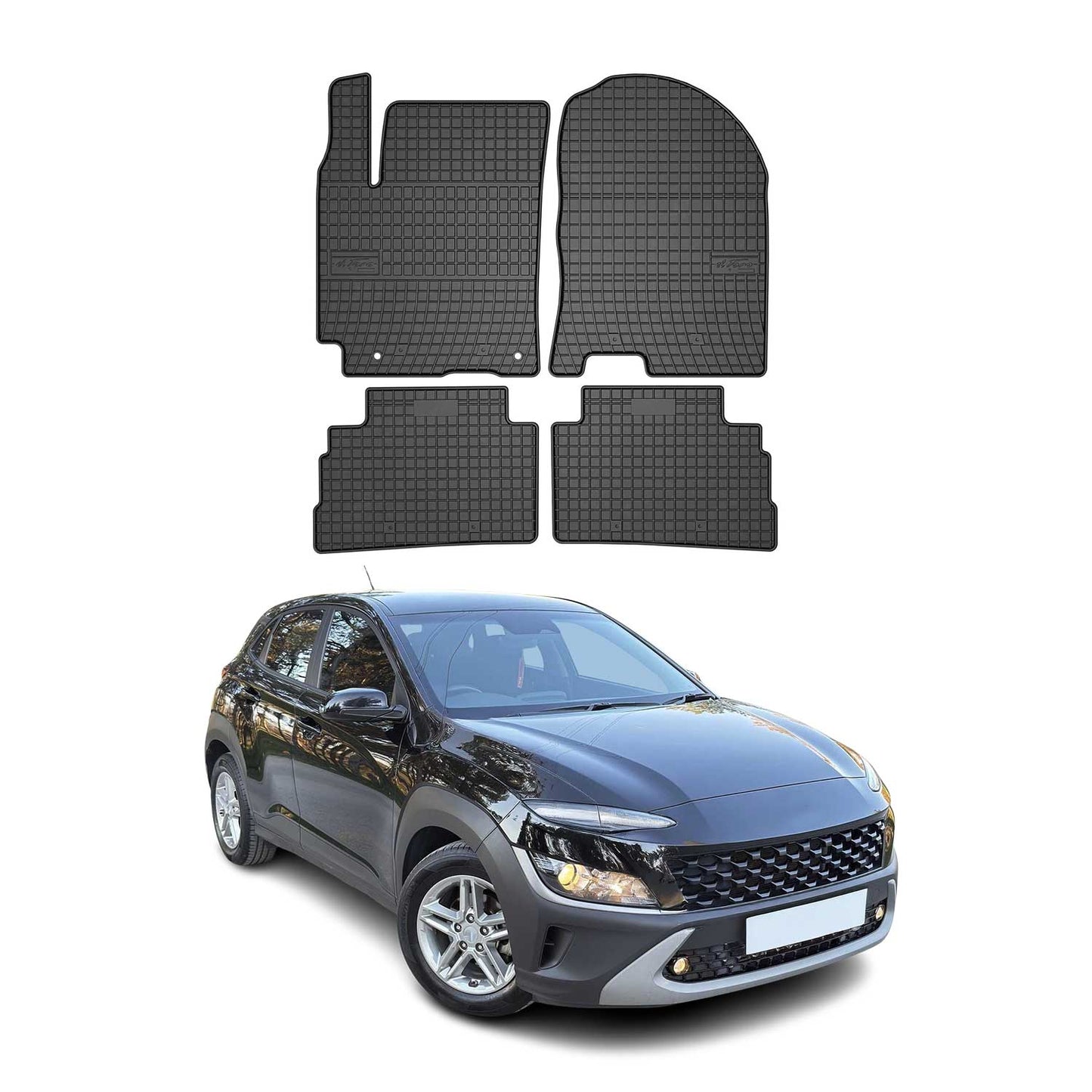 2017-2025 Hyundai Kona Fußmatten Gummi Schwarz 4 tlg