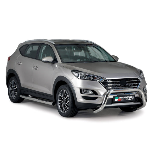 Bară de protecție/buton față pentru Hyundai Tucson 2018-2021, ø76mm, oțel, argintiu