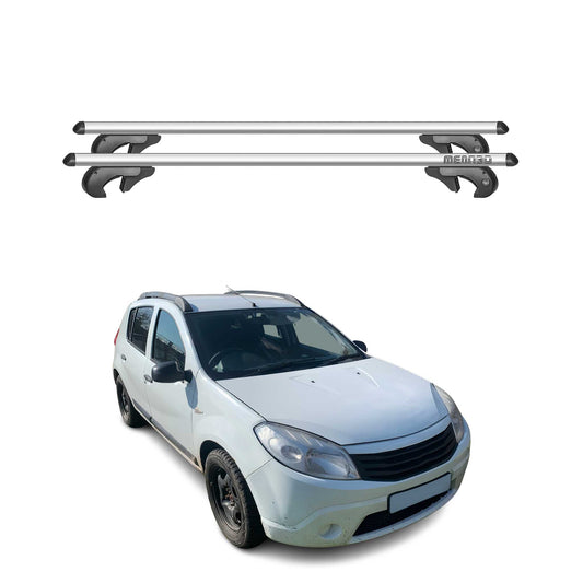 Menabo Dachträger Grundtäger für Dacia Sandero Stepway 2008-2012 90kg Alu Silber