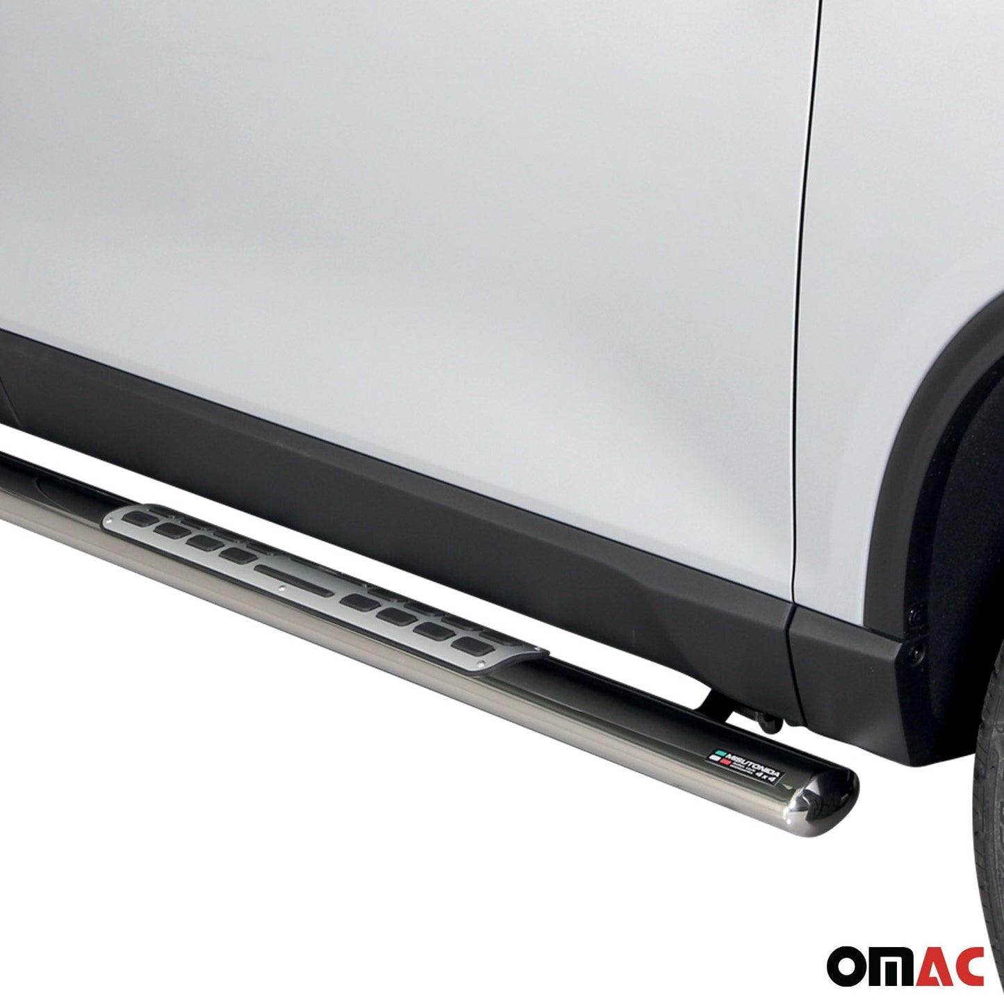 Edelstahl Seitenschweller Schwellerrohre für Ssangyong Rexton 2018-2025 Silber