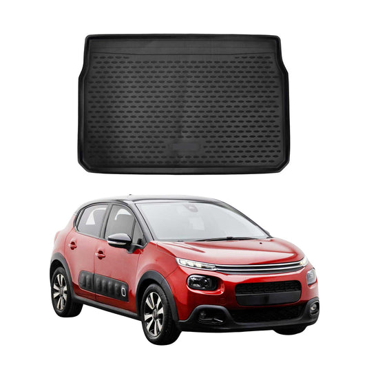 Covoraș portbagaj/tapițerie portbagaj pentru Citroen C3 2016-2024, cauciuc TPE, negru