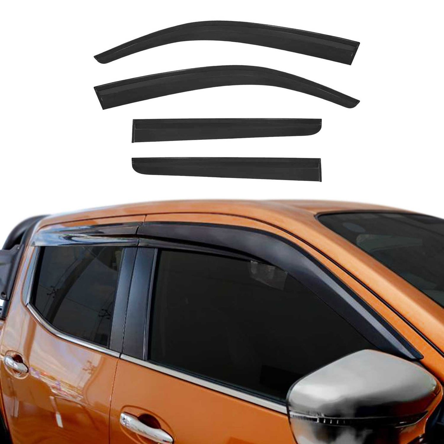 4x Deflectoare de vânt Deflectoare de ploaie pentru Isuzu D-Max 2002-2012 Acril Închis la culoare