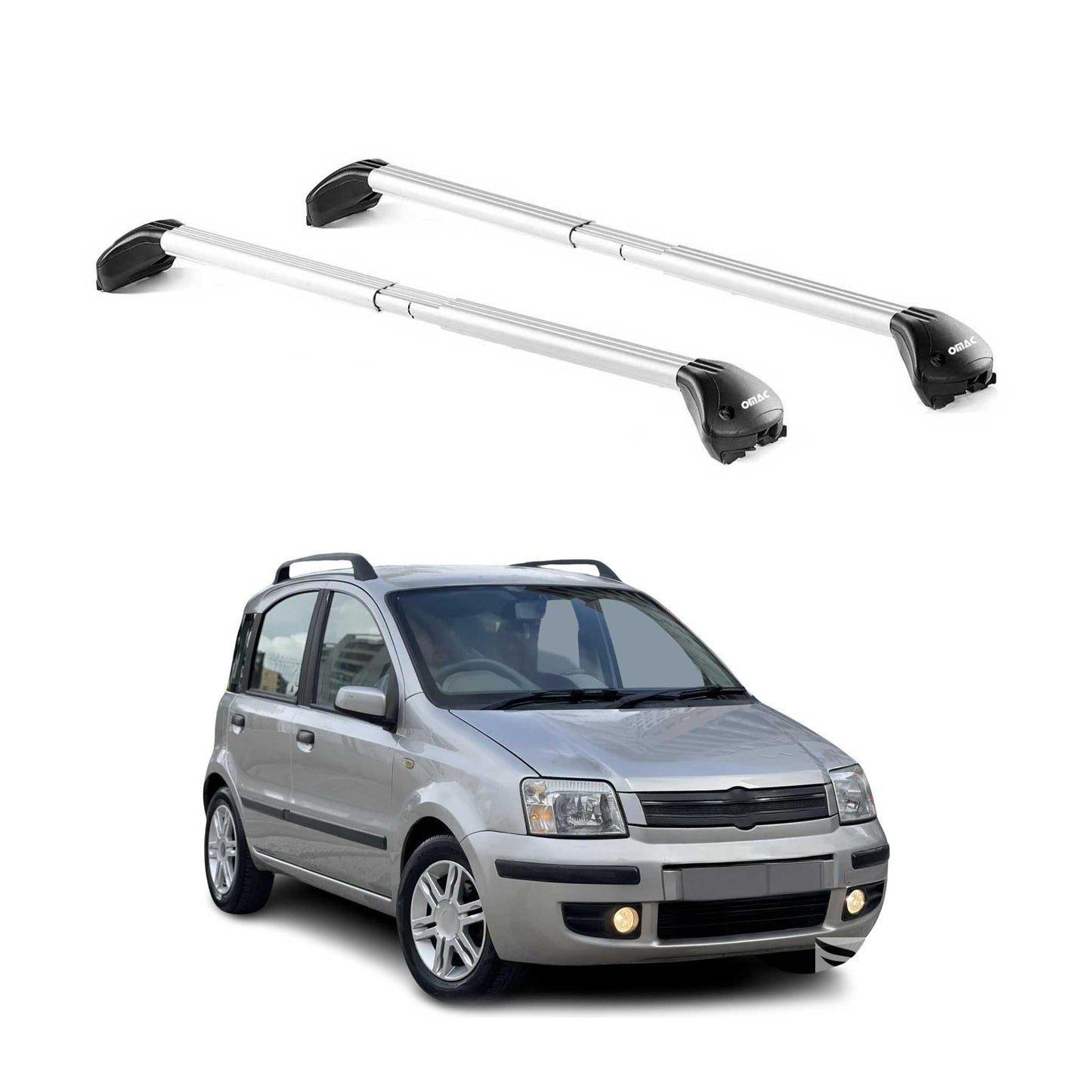 Dachträger Grundtäger für Fiat Panda II 2003-2012 5 tür 100kg Alu Silber 2x ABE