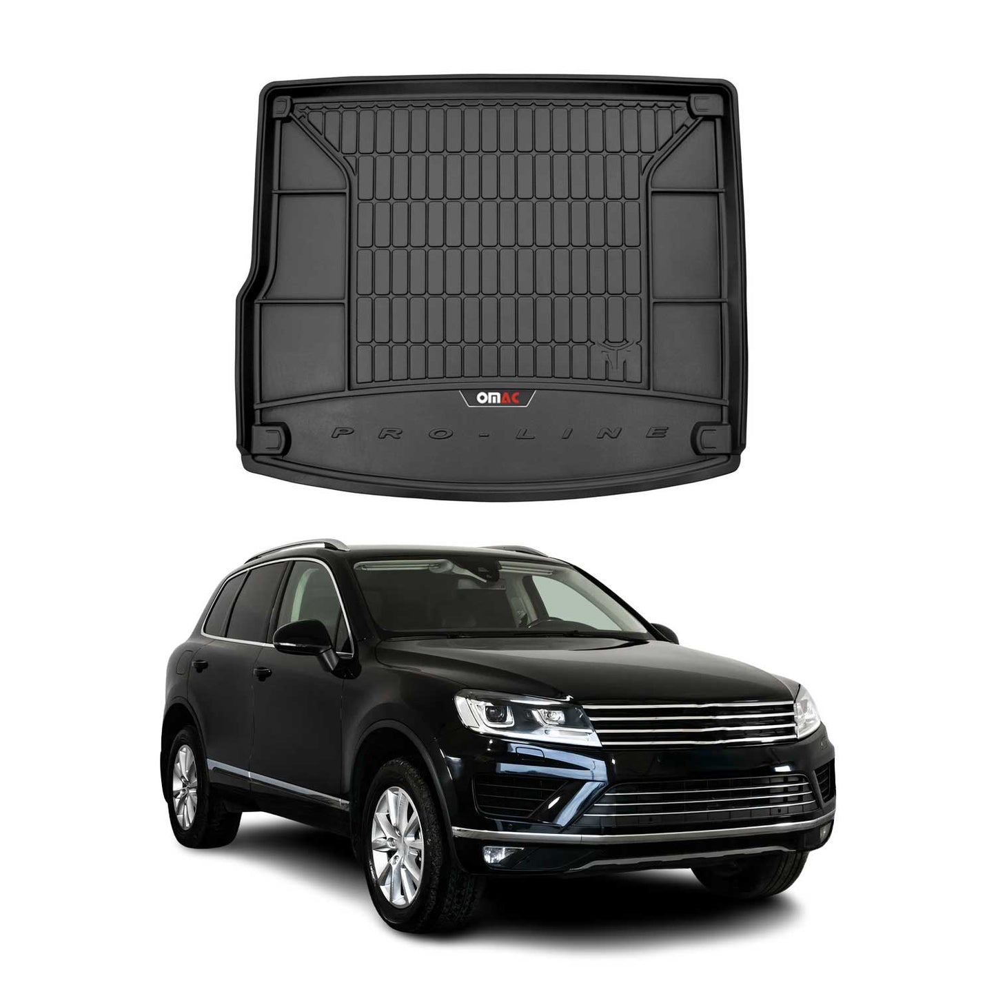 Gumowa wykładzina bagażnika OMAC do VW Touareg 2010-2018 TPE Cargo Liner Black