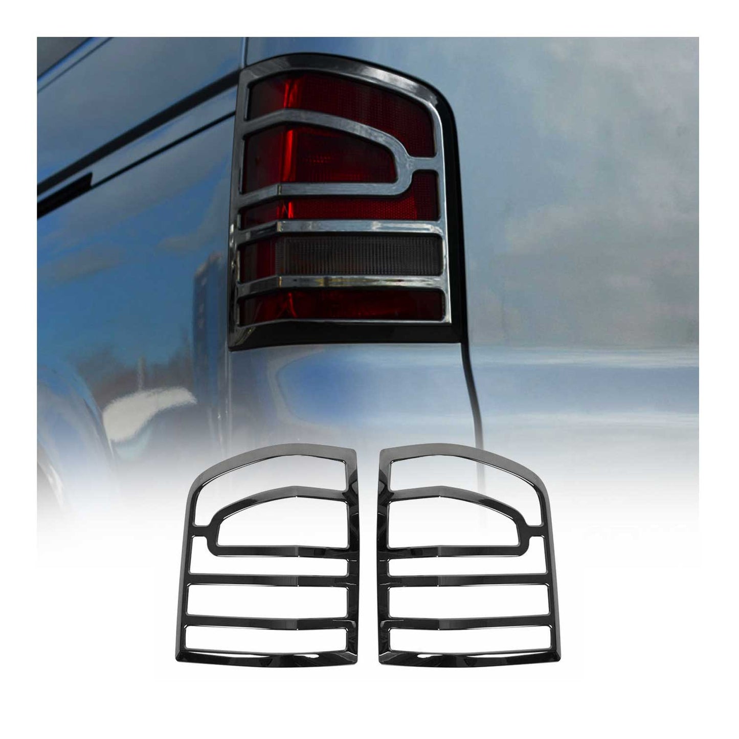 Stop Licht Rahmen für VW T5 Caravelle Multivan 2009-2015 Schwarz Abs Chrom