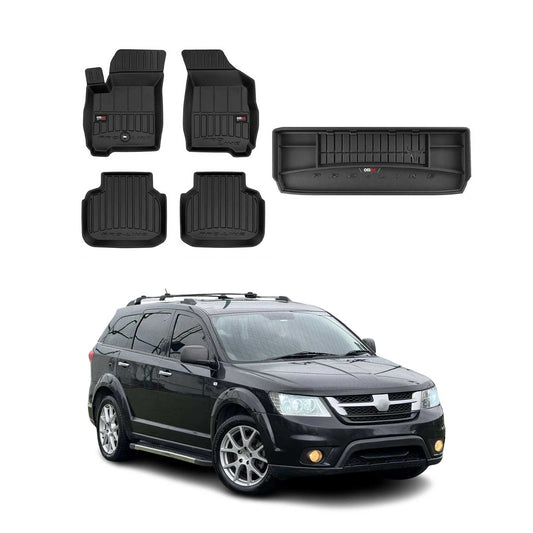 OMAC Fußmatten & Kofferraumwanne Set für Fiat Freemont 2011-2015 Gummi TPE 5x