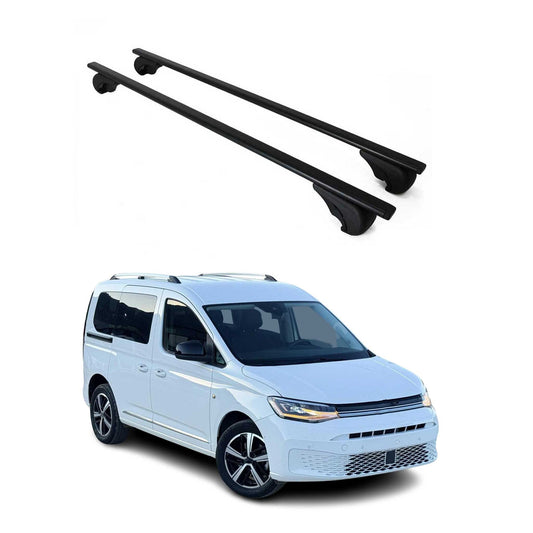 Dachträger Grundtäger für VW Caddy 2020-2025 75kg Metall Schwarz 2 tlg
