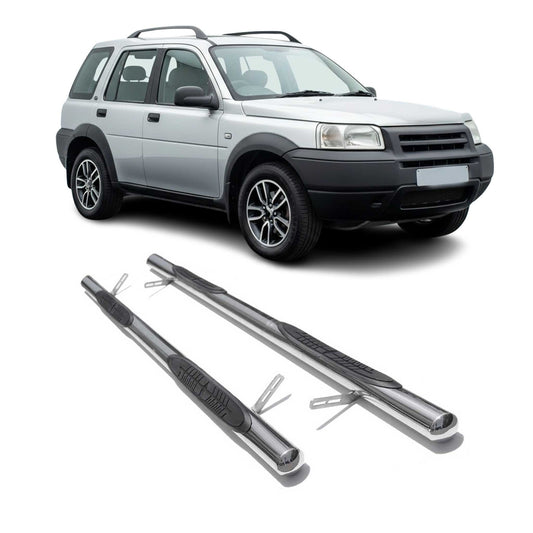 Trepte laterale/scări din oțel inoxidabil pentru Land Rover Freelander 1998-2007, argintii